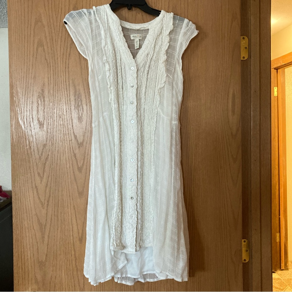 Anthropologie Meadow Rue off white summer dress